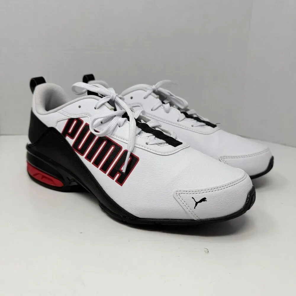 Puma Shoes Mens Sz 9.5 White Black Red SoftFoam+ ArchTec Sneakers 309941-04 1D4